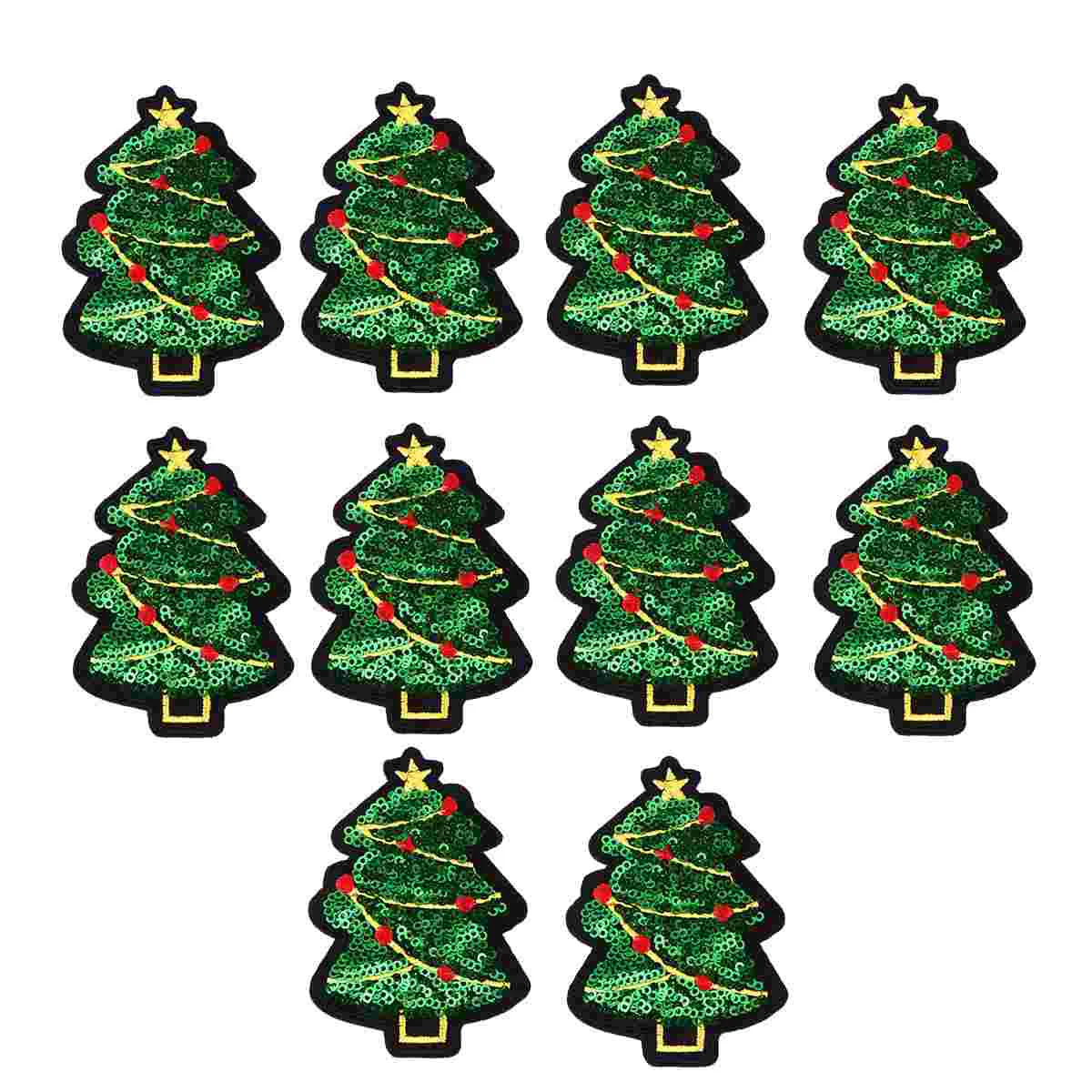 

Christmaspatch Cloth Embroideredappliques Sew Applique Iron Clothes Sewing Kids Shirt Embroidery Tree Sequins Theme Jackets