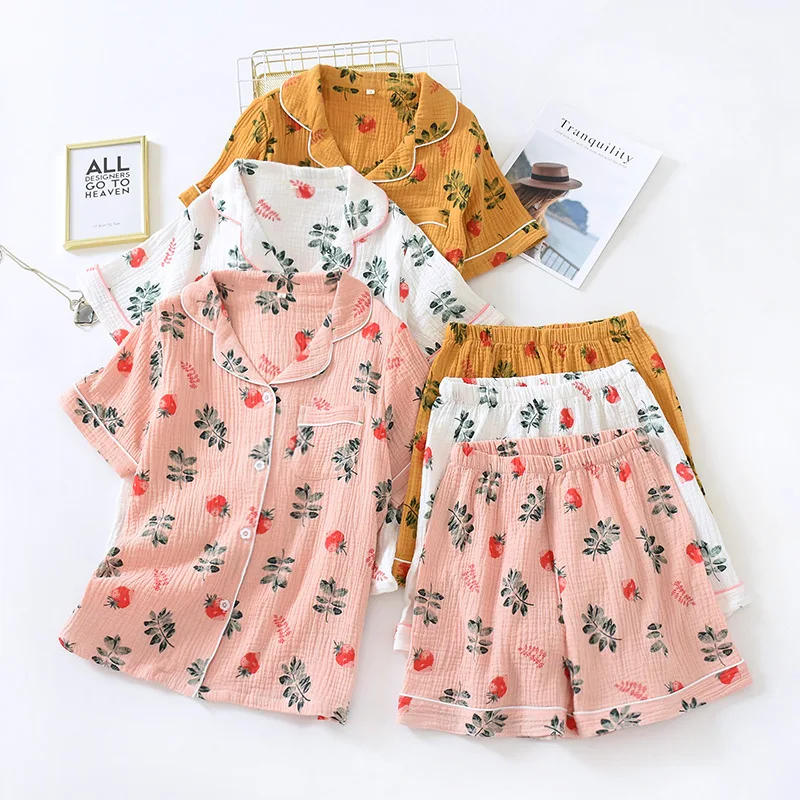 

Summer Newest Women's Cotton Short-sleeved Shorts Pajamas Suit Casual Loose Home Wear Suit Cute Clothes Womens Pajamas