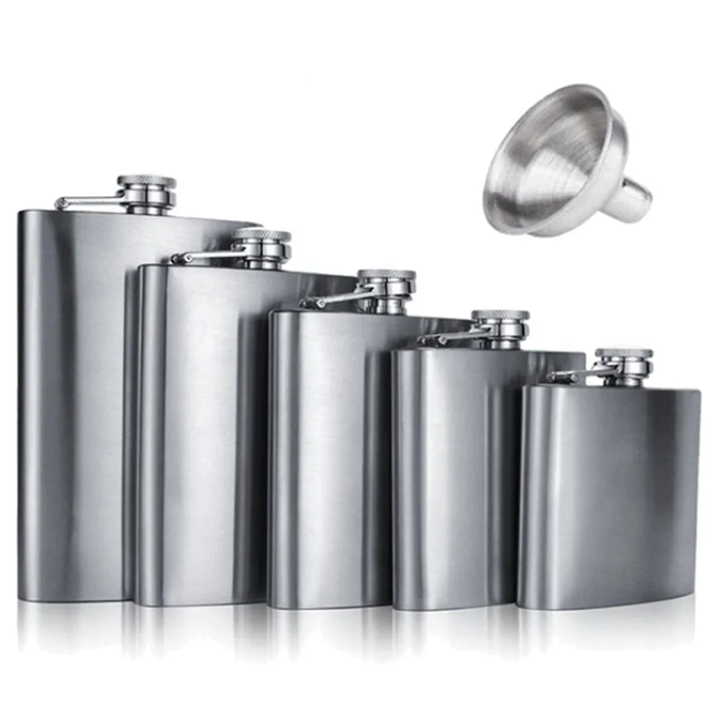 4 5 6 7 8 9 10 oz Hip Flask Set Stainless Steel Hip Flask With Funnel Drinking Cup Portable Wine Bottle for Whiskey Liquor