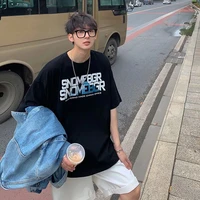 yichen summer american retro print short sleeved t shirt mens japanese tide brand trend cityboy loose half sleeved top