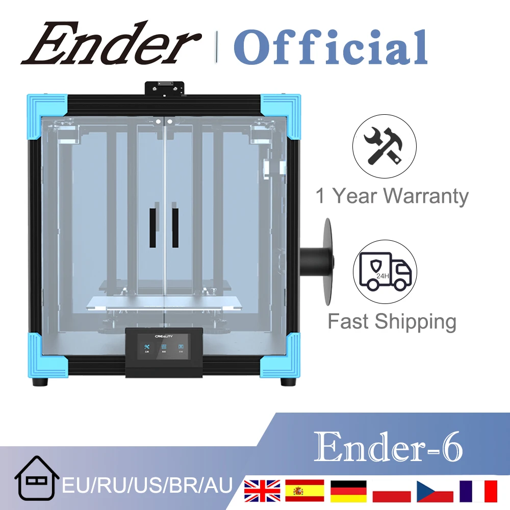 FDM 3D принтер Ender-6 3D Модернизированный комплект стабильный сердечник X-Y структура квадратный закрытый принтер Бесшумная материнская плата с ...