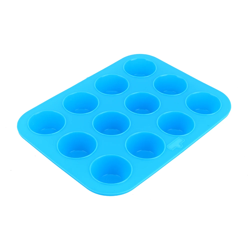 

12 Silicone Mold Muffin Pudding Mould Bakeware Round Cup Cake Pan Baking Tray