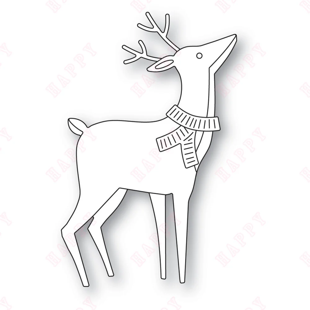 

Metal Craft Cutting Die Diy Scrapbook Paper Diary Decoration Card Handmade Embossing New Product 2022 Pondering Layered Deer Die