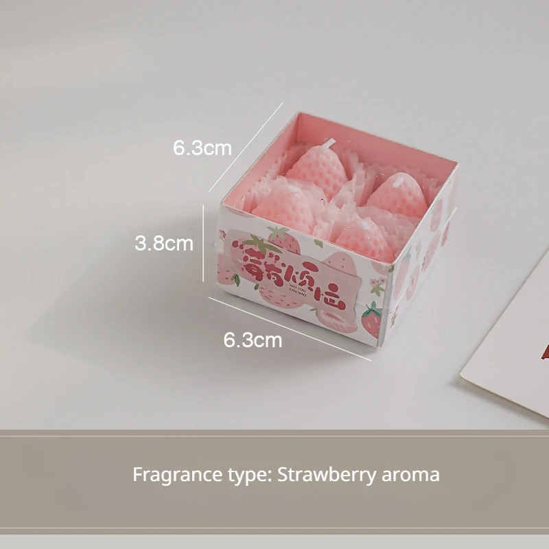 

Клубничная ароматерапевтическая свеча с ручным подарком, подарочная коробка, подарок на день рождения, маленькие восковые свечи ручной работы, украшение дома