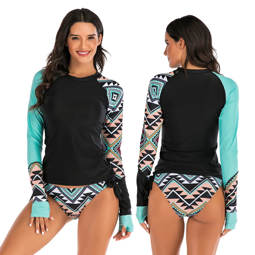 Купальник Rashguard из двух предметов с длинным рукавом одежда для серфинга