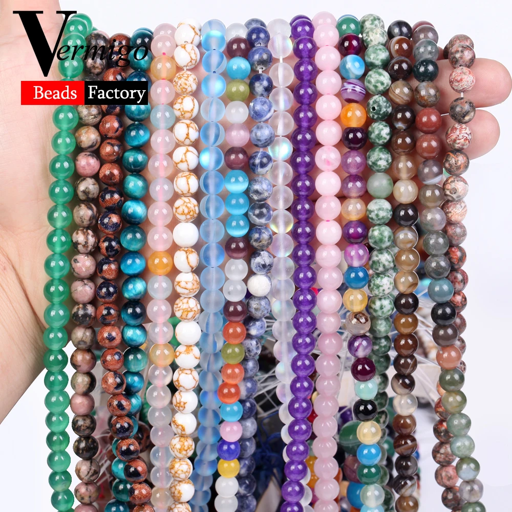 

Бусины из натурального камня 4-10 мм, индийские Агаты, тигровый глаз, нефрит, кварц розы, бриллиантовые бусины, браслет