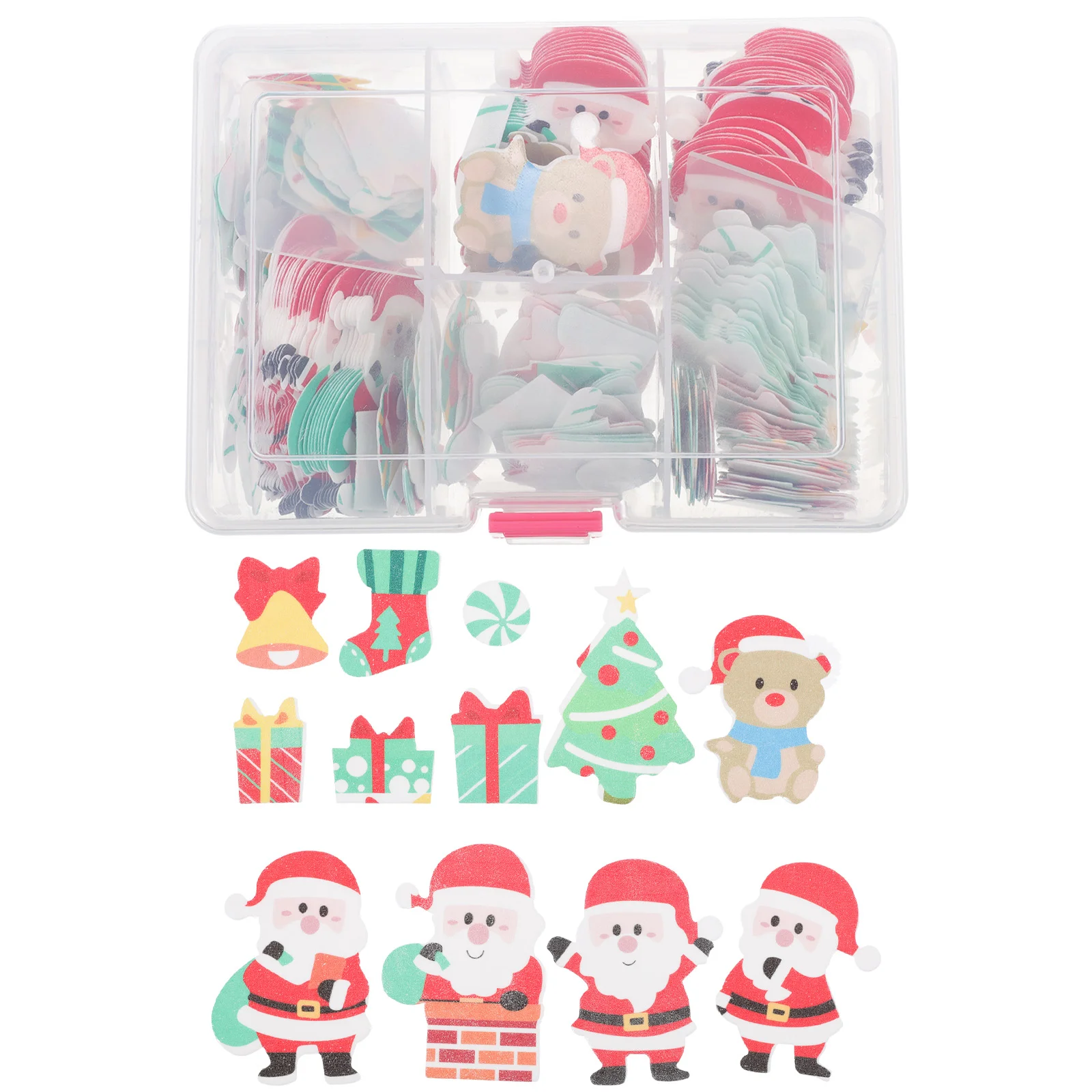 

Christmas Edible Wafer, 300PCS Santa Xmas Paper Party Cupcake Toppers Decoration Xmas Supplies Red