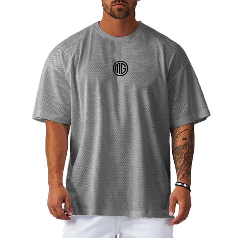 

Высококачественная Мужская футболка из полиэстера для бега, быстросохнущая футболка для фитнеса, тренировочная свободная одежда для упражнений, Спортивная футболка для тренажерного зала, топы