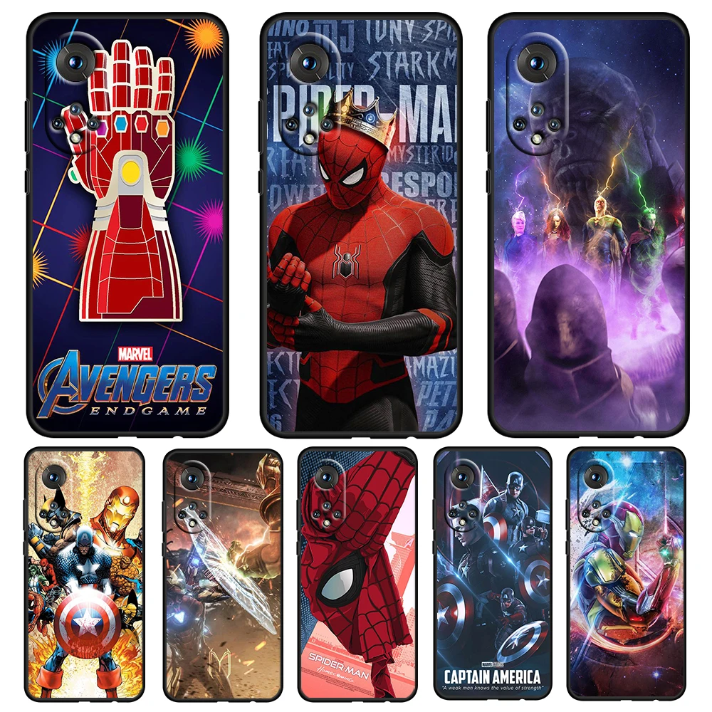 

Avengers Heroes Cool Art For Honor 60 50 20 SE Pro X30 10X 10i 10 9X 9A 8X 8A Lite Silicone Soft TPU Black Phone Case Capa Cover