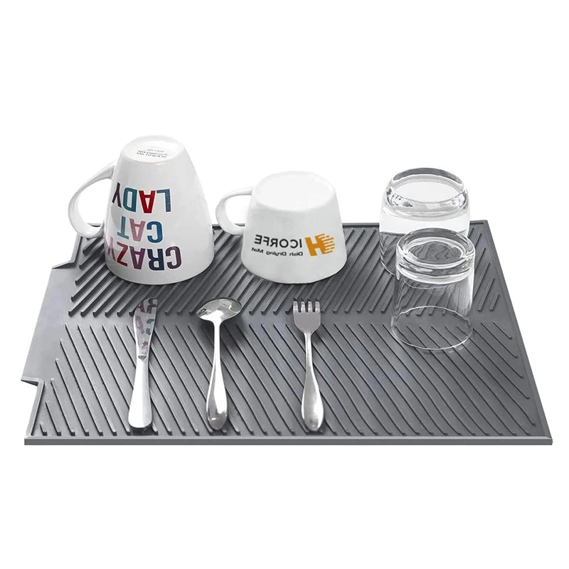 Большой силиконовый коврик для сушки посуды размер 43*33 см | Дом и сад