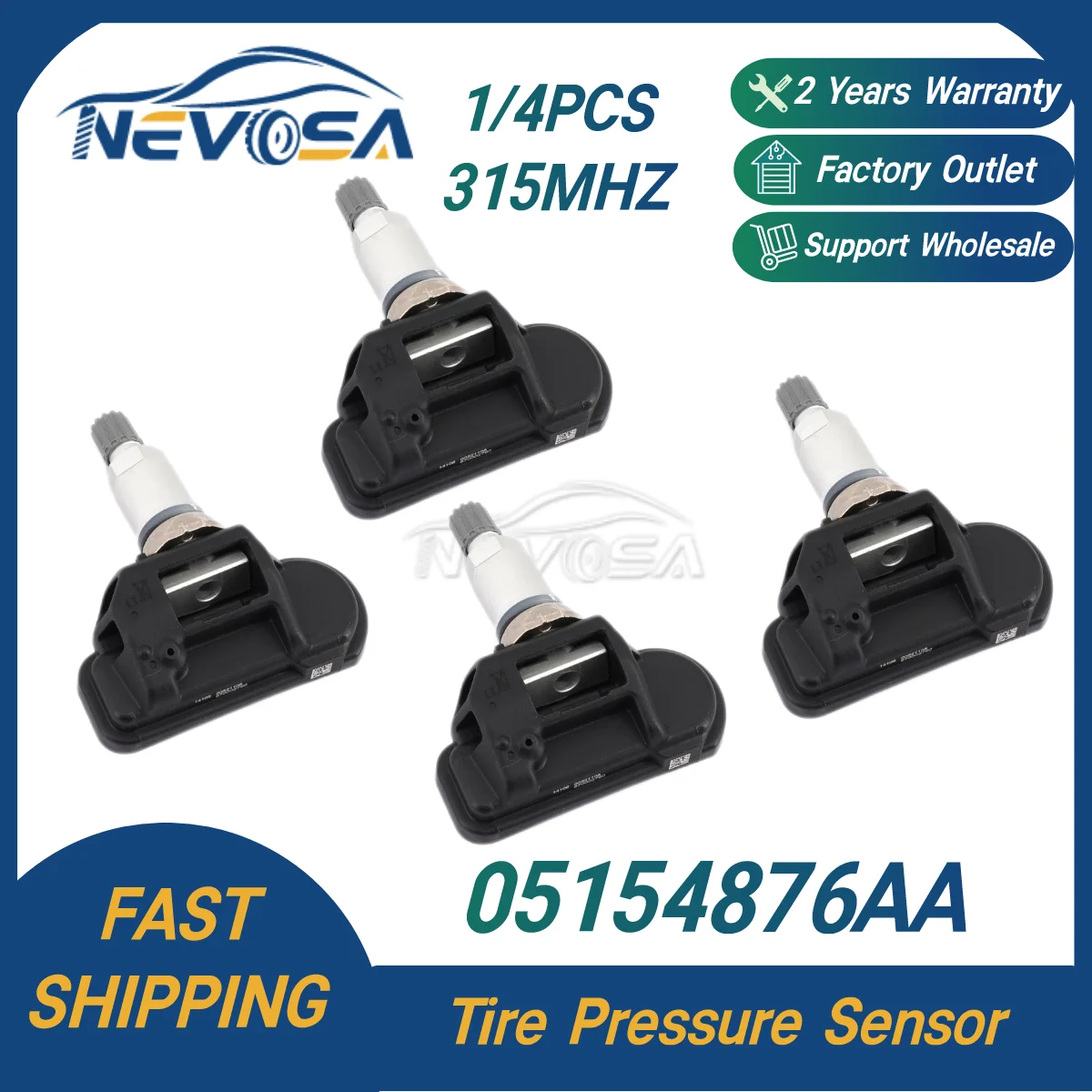 

Nevosa TPMS 05154876AA 315MHz Tire Pressure Monitor Sensor For Alfa Romeo 4C Citroen Jumper Fiat Maserati Ghibli Peugeot Boxer