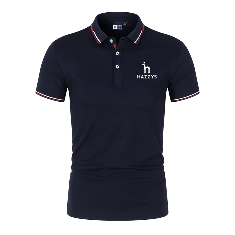 

New Fashion Solid Polo Shirt Men Korean Fashion Clothing Short sleeve Casual Fit Slim HAZZYS Man Polo Shirt Button Collar Tops
