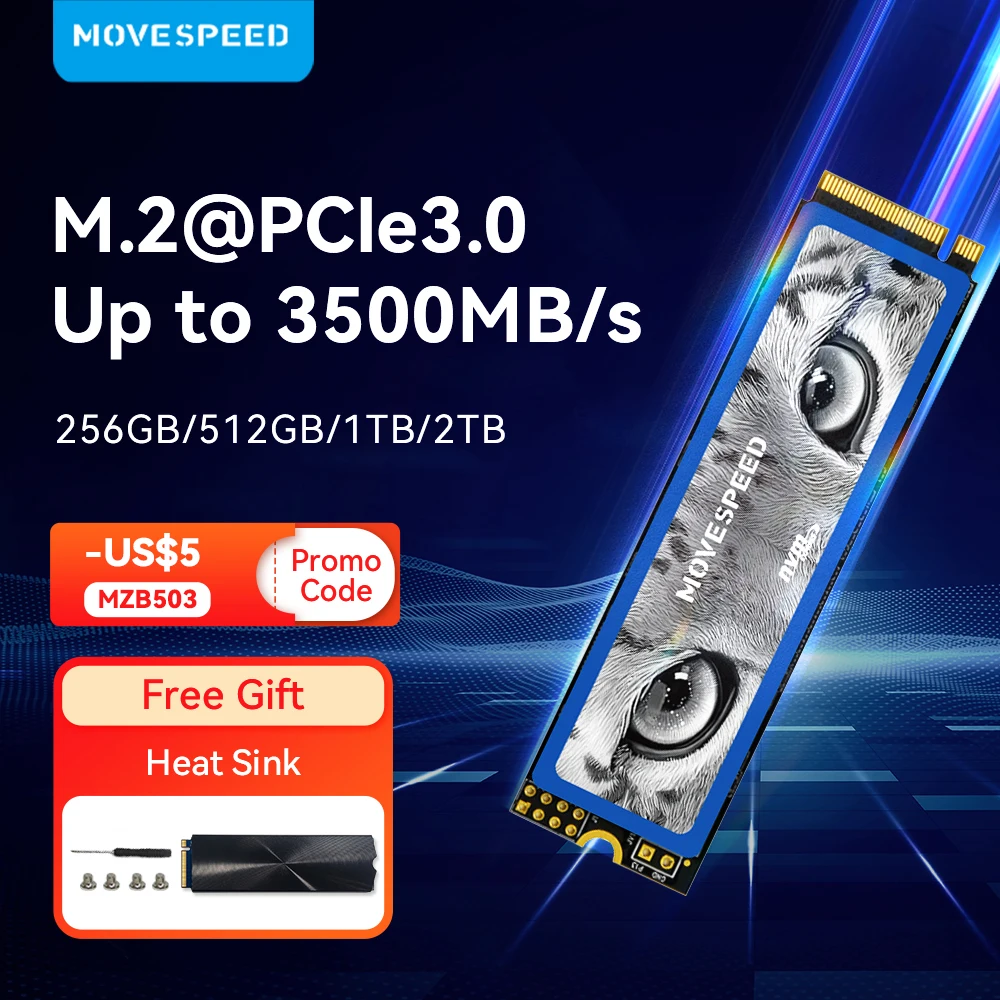 MOVESPEED 3500 мб/с SSD NVMe M.2 2280 2 ТБ 1 тб 512 гб 256 гб внутренний твердотельный накопитель M2 PCIe 3,0x4 2280 SSD для ноутбука и пк