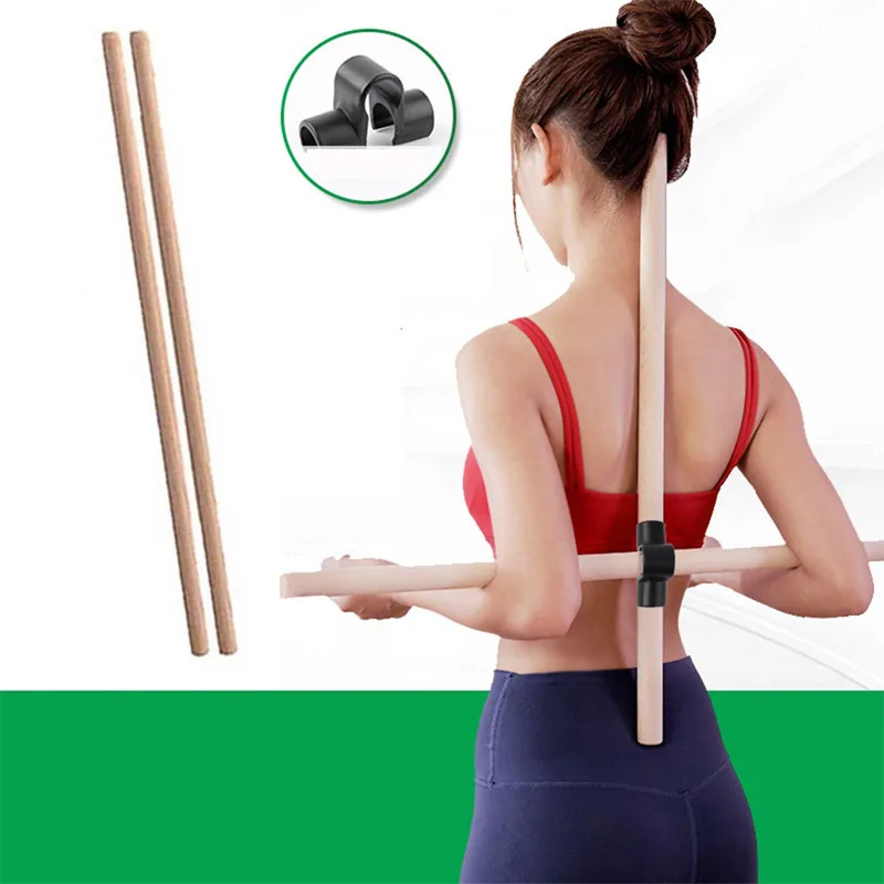 

Wooden Yoga Pole Open Shoulder Beauty Back Posture Corrector Multipurpose
