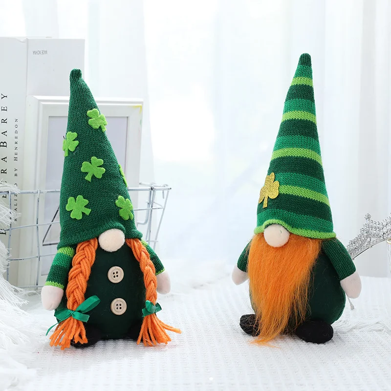 

Irish Festival Faceless Gnome Doll Super Cute Soft Plush Toy Creative Desktop Ornament for Home Living Room Bedroom PR Sale