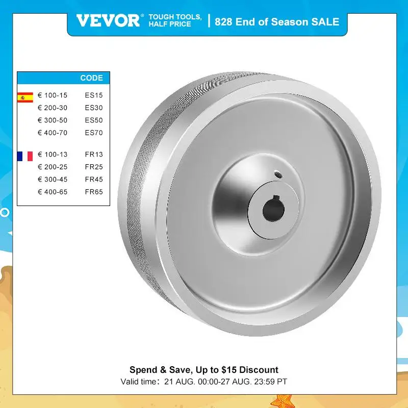 VEVOR 24mm Bore Aluminum Alloy 2x72in Belt Grinder Wheel wit