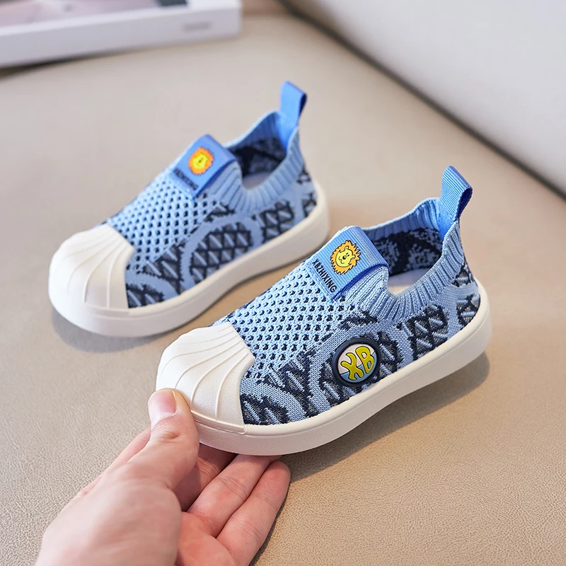 

2022 Spring Infant Toddler Shoes Baby Girls Boys Shoes Soft Bottom Non-slip Student Casual Knitted Shoes Children Kids Sneakers