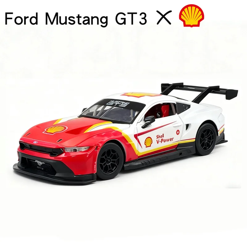 1:24 Ford Mustang GT3 Ко-брендовая версия, модель спортивного автомобиля из сплава, литье под давлением, металлический гоночный автомобиль, модель автомобиля, звуковой свет, детская игрушка в подарок (art.: 3920d282d9dcb) - 3920d282d9dcb