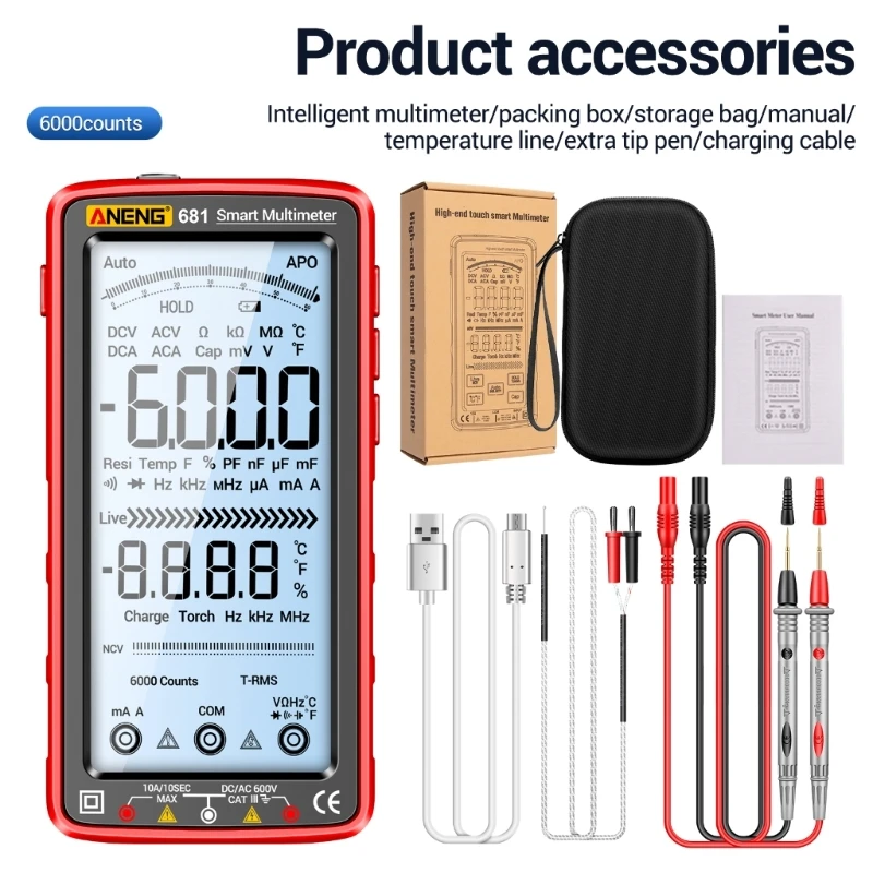 

Upgraded Digital Multimeter Tester with Rechargeable LCD Screen Voltage