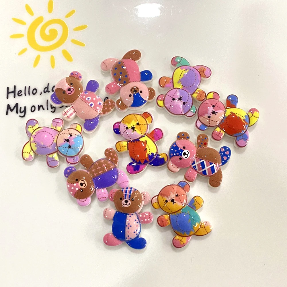 20 шт./лот 21x24 мм полимерный Красочный мини-кулон в виде медведя для изготовления