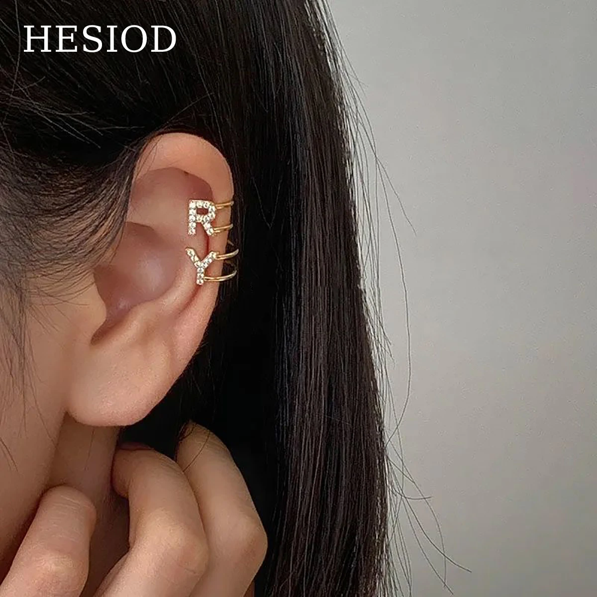 

Hot Trendy Classic 26 Letters Initial Name Zircon Ear Cuffs Clips For Women Gold/Silver Color Jewelry Accossories Birthday Gifts