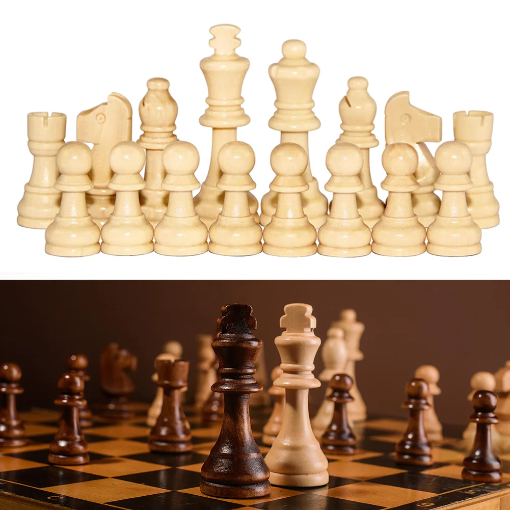Фото Деревянные шахматные игры Pawns Standard Tournamen Staunton, 32 шт., фигурки, шахматные фигуры, только для шахматной настольной игры №2