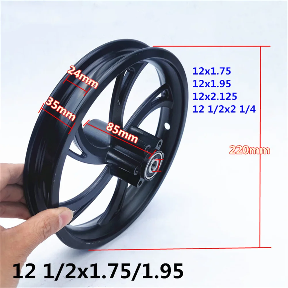 

Front Wheel Hub Rims Disc Brake E-Scooters Electric Front Wheel 12 Inch 12x1.75 Aluminum Alloy Petrol Scooters