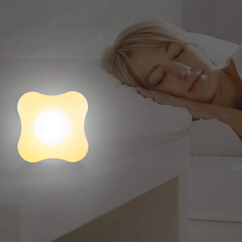 

ABS 6LED Smart Night Light 4 Leaves Flower Shaped Human Body Induction Lighting for Kitchen Bedroom Cabinet Lamps