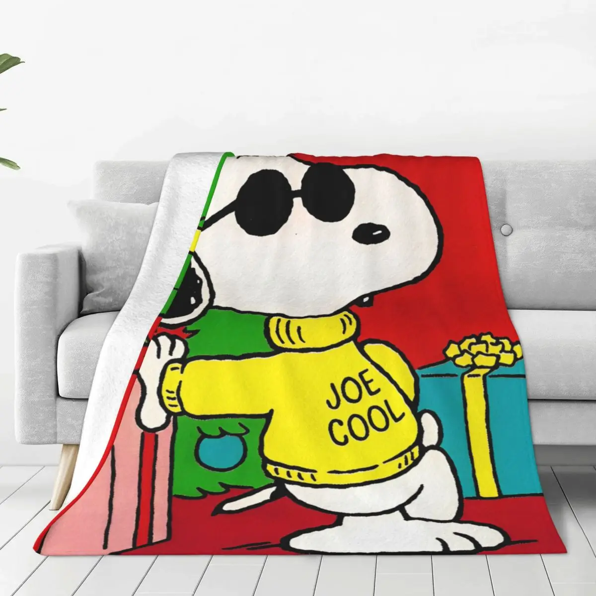 Супер мягкое одеяло для пикника SNOOPY Cartoon Miniso (1)-bayingimg фланелевое покрывало спальни