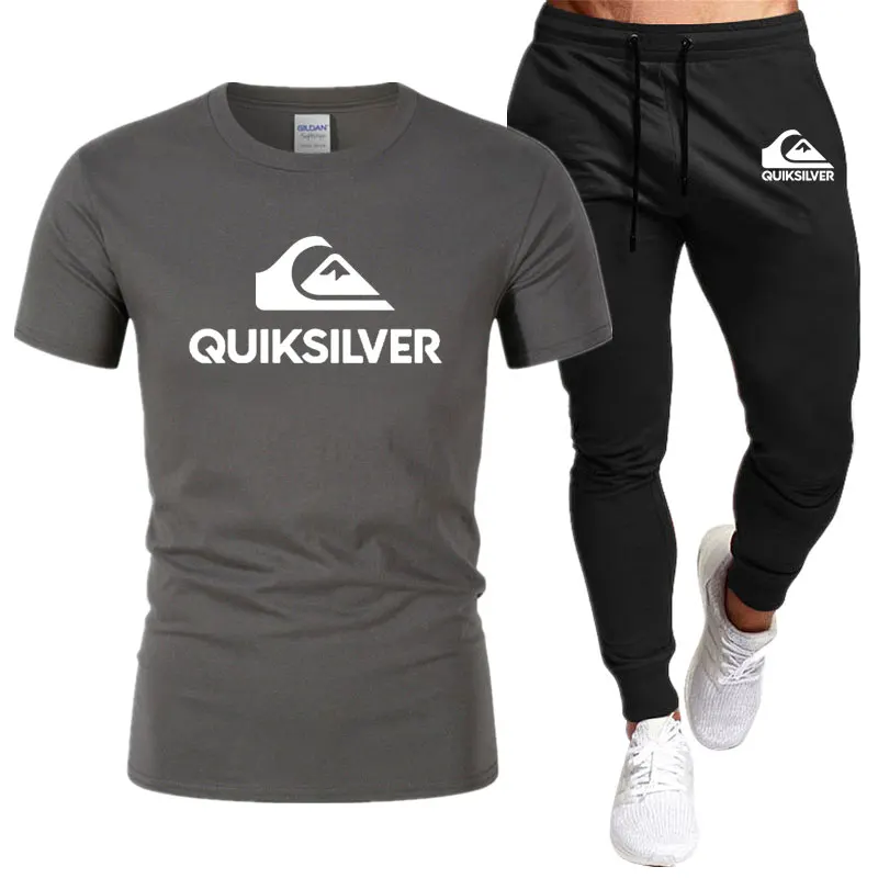 Men's Short-Sleeved T-Shirt And Trousers Two-Piece Casual Sweatshirt Set Brand Sportswear Fitness Pants Summer 2023New Plus Size