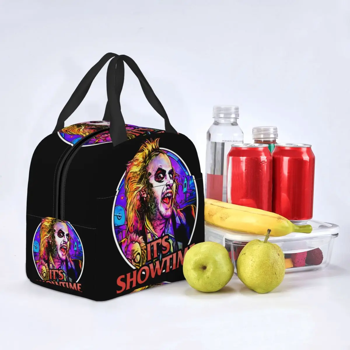 It's ShowtIme Beetlejuice Lunch Bags Waterproof Insulated Cooler Tim Burton Horror Thermal Cold Food Picnic Tote for Women Kids