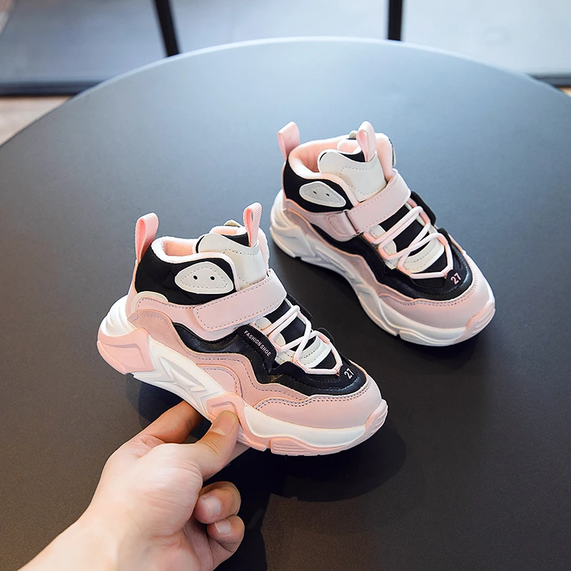 

Winter Warm Children Brand Shoes Boy High Top Teenage Sneakers Pink Kids Designer Shoes for Girls Leather Walking Shoes Girls