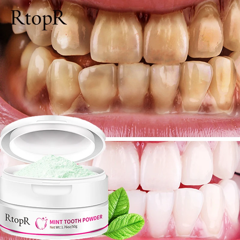 RtopR Teeth Whitening Powder Toothpaste Remove Stains Plaque Cleaning Smoke Coffee Oral Hygiene Bleaching Dental Tool Tooth Care