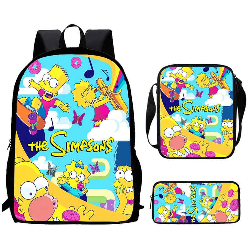 Детский школьный рюкзак с рисунком S-simp-S-son и сумками на плечо сумка-карандаш для