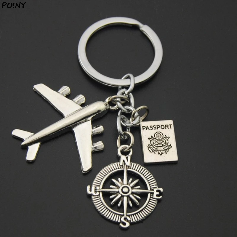 

1PC Earth Airplane Keychains No Matter Where Pendant Travel Keyring Friendship Best Friend Jewelry Diy Handmade
