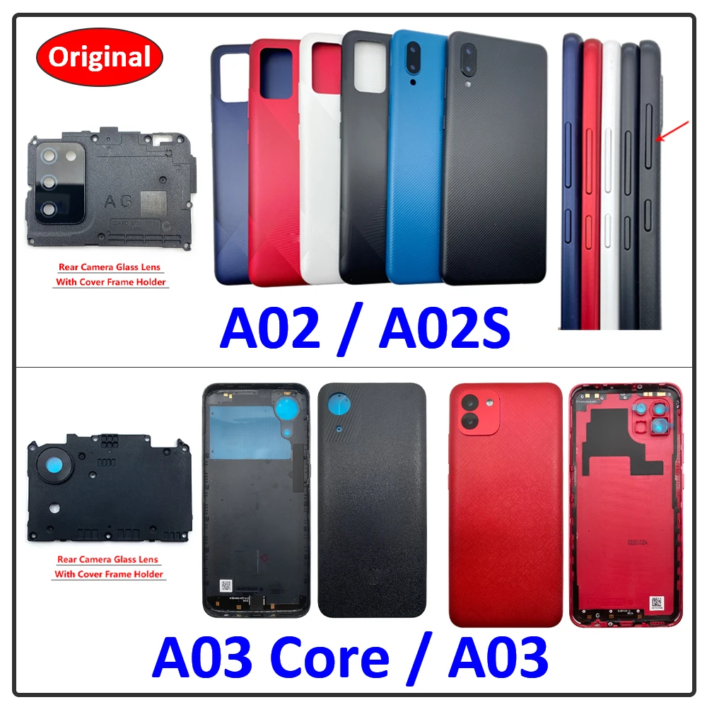 

Оригинальная новая запасная задняя крышка батарейного отсека Корпус Корпуса с логотипом для Samsung Galaxy A03 Core A02 A02S