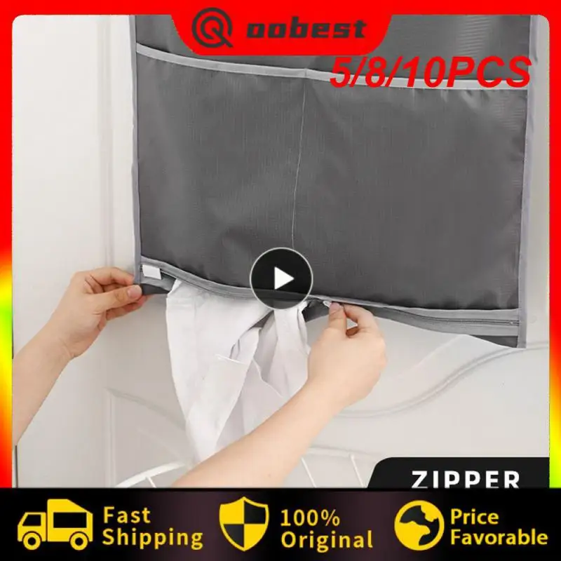 

5/8/10PCS Folding Storage Bag Bathroom Storage Bag Household Mesh Storage Bag Wall Mounted Clothes Hanging Bag