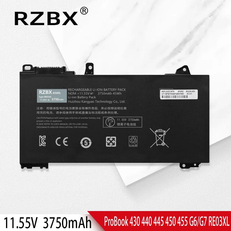 

Аккумулятор RZBX RE03XL для ноутбука HP ProBook 430 440 445 450 455R G6 455 G7