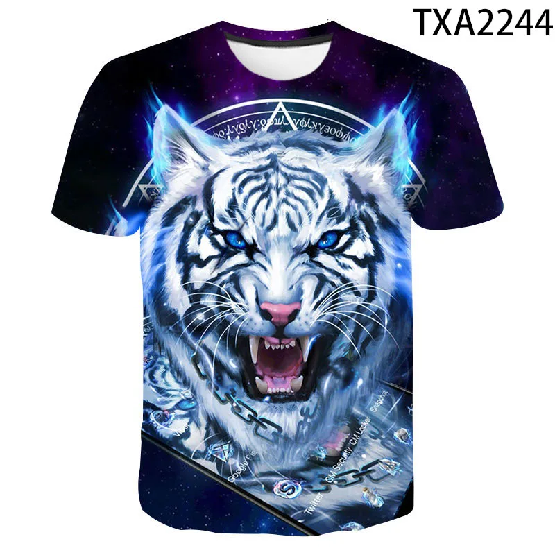 

2020 New Summer Lion Tiger Print 3D T-shirt Casual Men Women Children Cool Tee Tops Male Streetwear Cool T Shirt Boy girl Kids