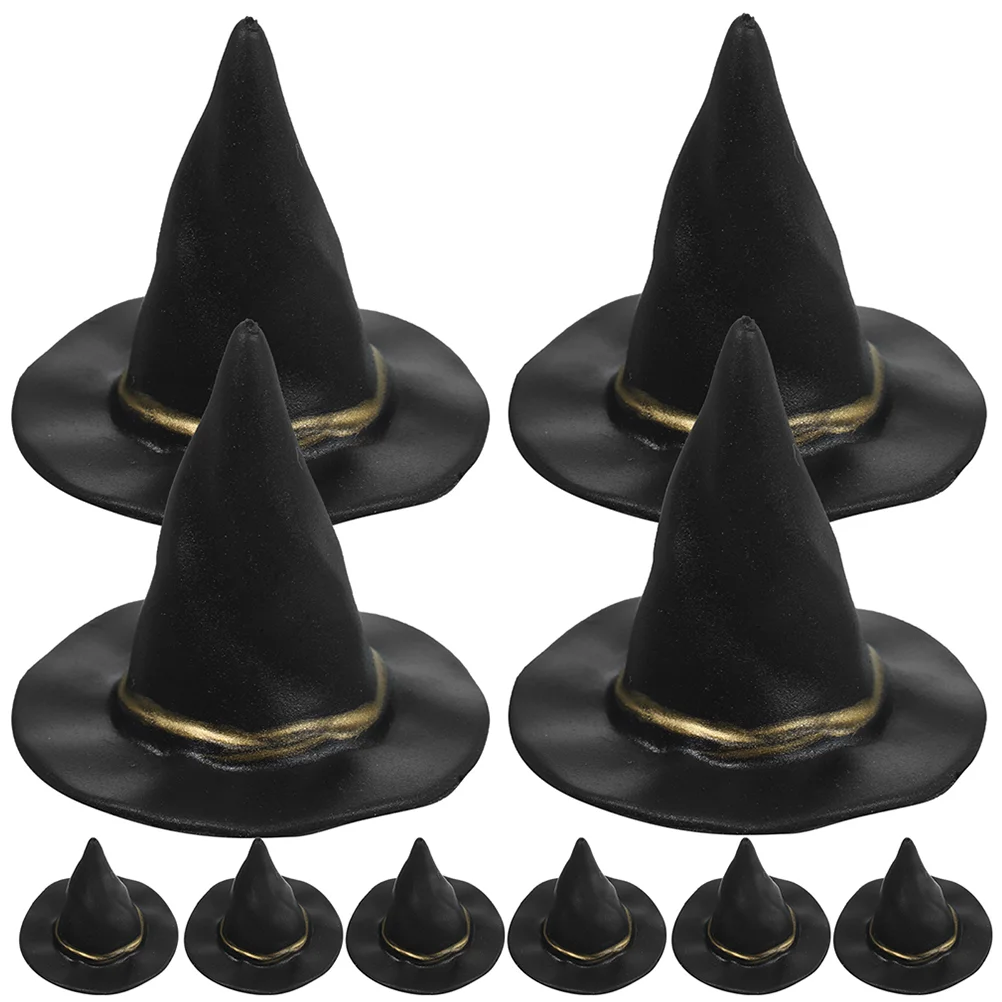 

48 Pcs Party Witch Hat House Small Hats Cake Decor Mini Drinks Toy Tiny Covers Decors Plastic Miniature