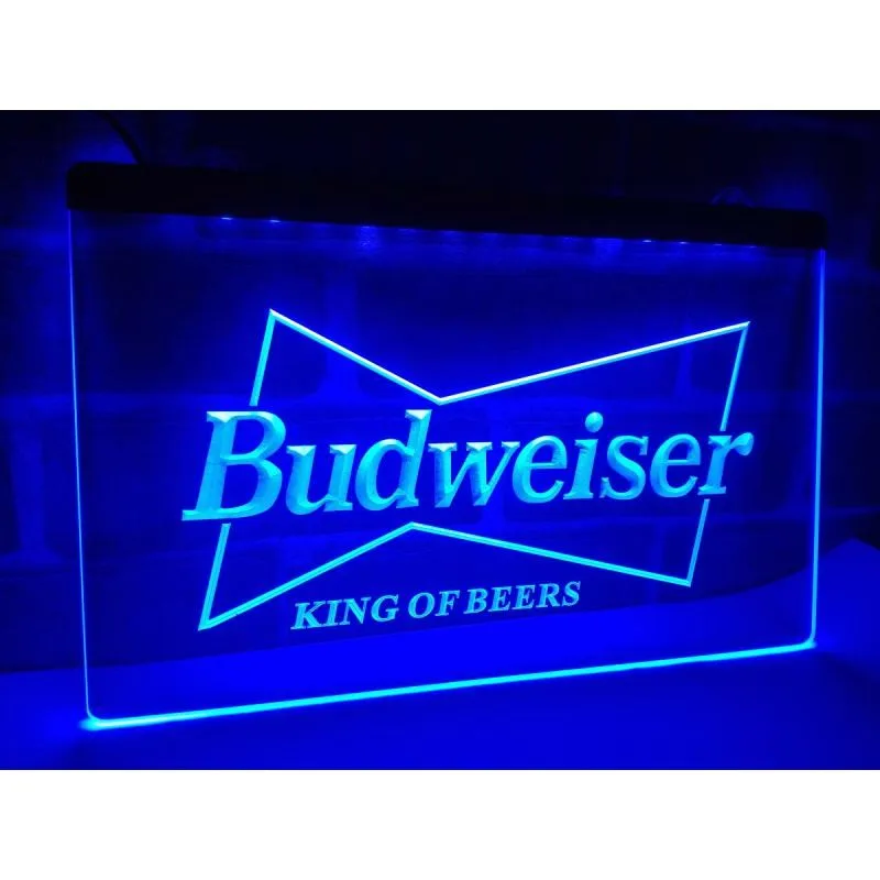 

Budweiser King пивной бар Паб Клуб Ad светодиодная неоновая вывеска-A009