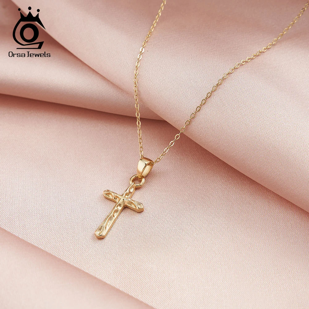 ORSA JEWELS ожерелье с подвеской в виде креста из стерлингового серебра 925 пробы