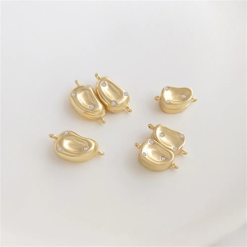 

1pcs 14K gold inlaid zircon bean-shaped magnetic clasp bean-shaped magnetic clasp manual diy bracelet necklace ornament clasp
