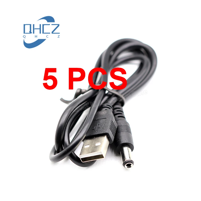 

5pcs 5.5*2.1mm USB to DC 5.5mm Power Cable DC Power Plug USB 5V Charger power Cable Barrel Power Cable Connector For MP3/MP4