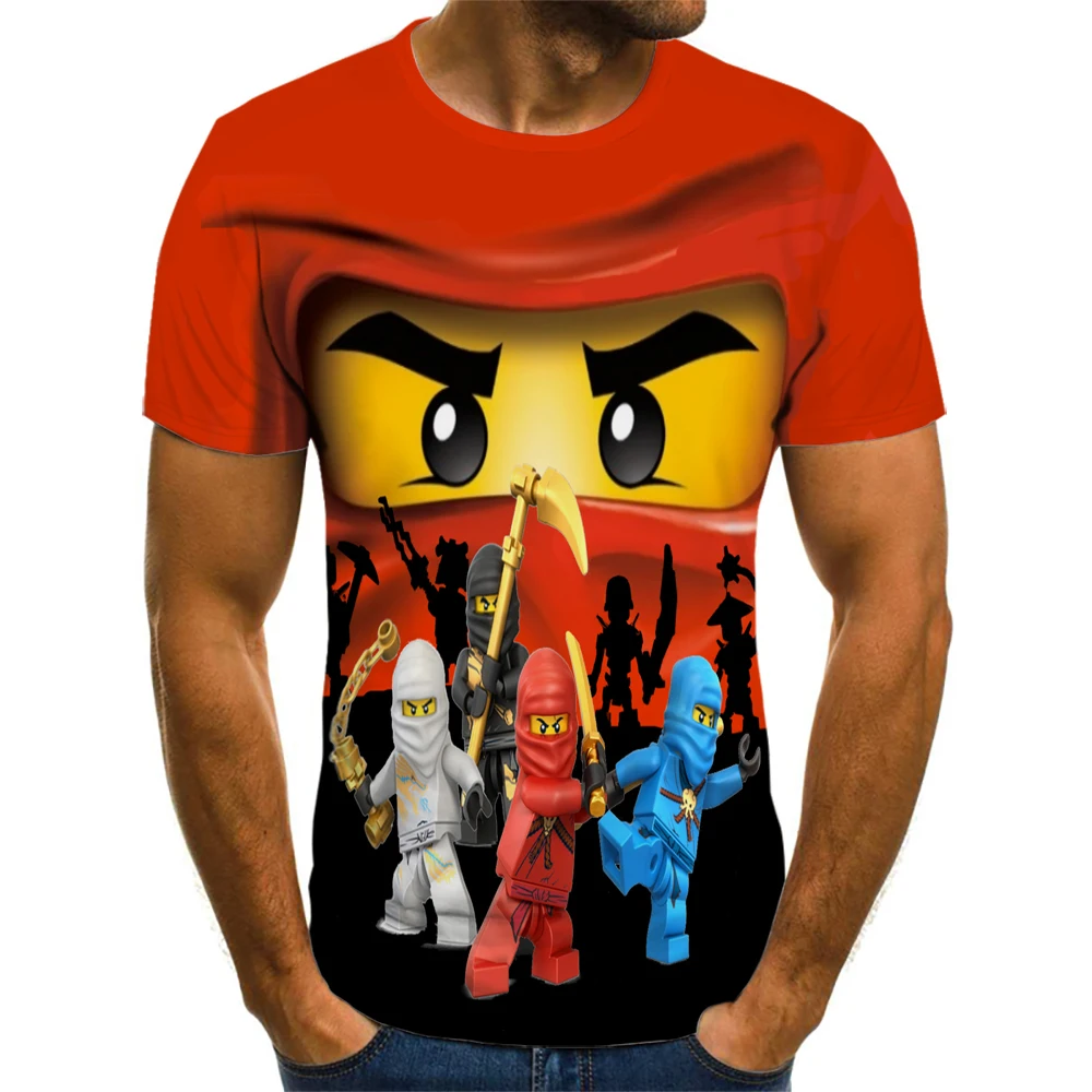 

2023 animação de verão 3d cartoon t-shirts dos homens e das mulheres bonito ninja anime camiseta crianças tamanho completo xxs-6