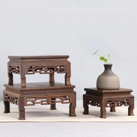 mahogany crafts base wenge wood square base stone jade teapot flower vase base solid wood support