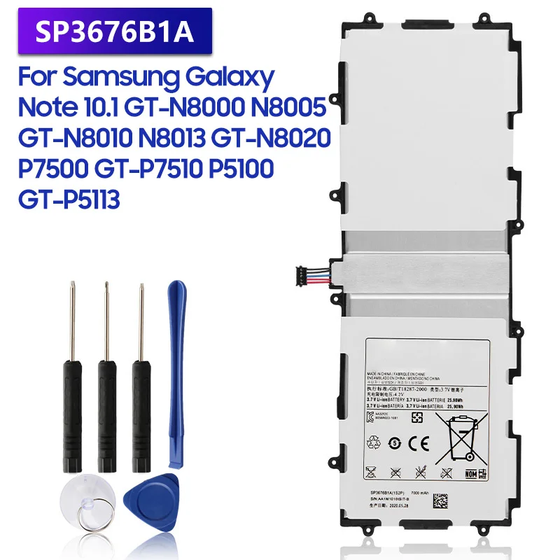 

Replacement Battery SP3676B1A For Samsung Galaxy Tab Note 10.1 P7500 N8000 N8010 N8020 P7510 P5113 Rechargeable Tablet Battery