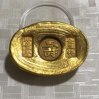 antique collection bronze gilt yongzheng three years jinfeng xiangshou character gold ingot work fine home handicraft ornaments