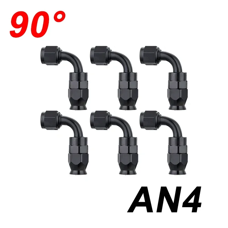 

6 шт. AN3 AN4 AN6 AN8 AN10 прямой 0 45 90 180 градусов стандартный адаптер для шарнирного фторопласта универсальная топливная линия