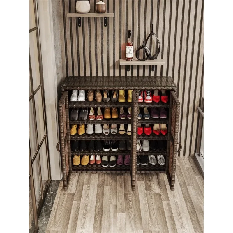 Ротанговый наружный бытовой шкаф для гостиной и балкона боковое хранилище